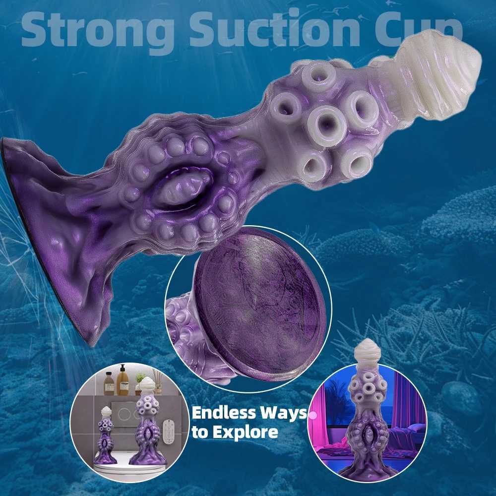 Fantasy Alien Anal Insertion Dildo Monster Shaped Knot Dildo Big Suction Butt Plug Cup Female Couple Sex Toy Adult SuppliesXJ250806