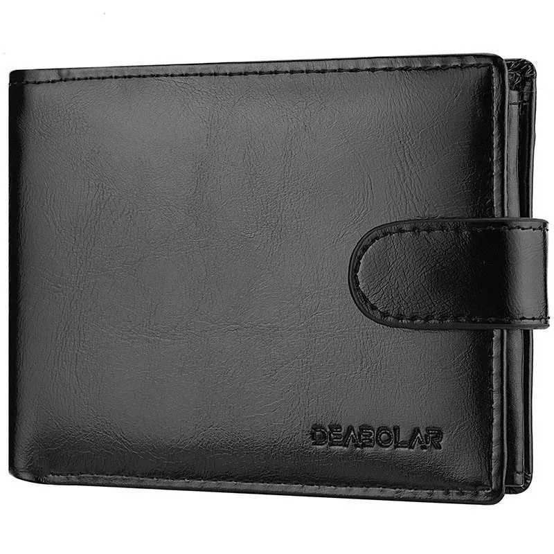 Mens Wallet Rfid Vintage Oil Wax Leather Threefold Wallets for Men Holder Purse Money Bag Wallet ManXJ250806