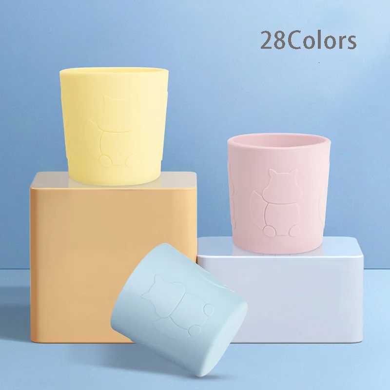 28Colors New Silicone Baby Cup Portable Food Grade Anti-Scalding Silicone Water Cup Learn To Drink Cup For Children X250806