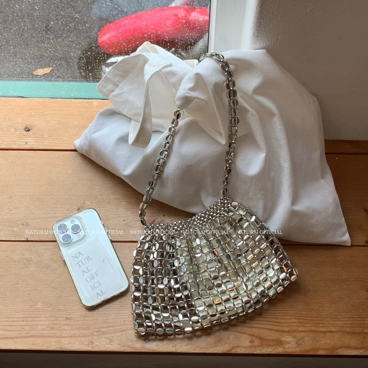 Designer's handmade bead woven handbag 2025 new underarm shoulder crossbody bag