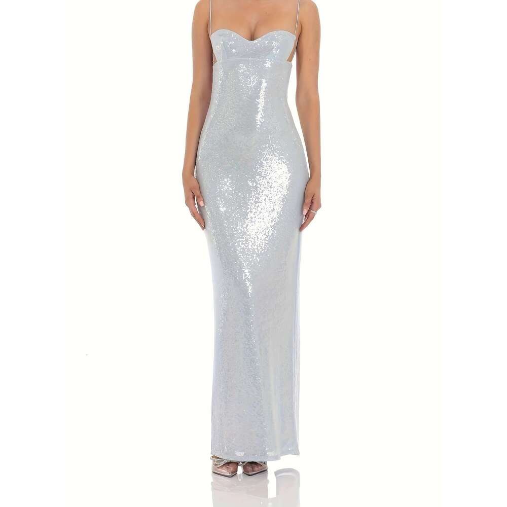 Celebrity Royal Style High-End Tight Beaded Party Evening Bodycon Strap French Beautiful Unique Long Dress 2025 Summer