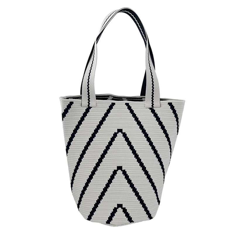 Designer Striped Knitted Single Shoulder Handbag 2025 New Multi functional Fashion Large Capacity Handbag