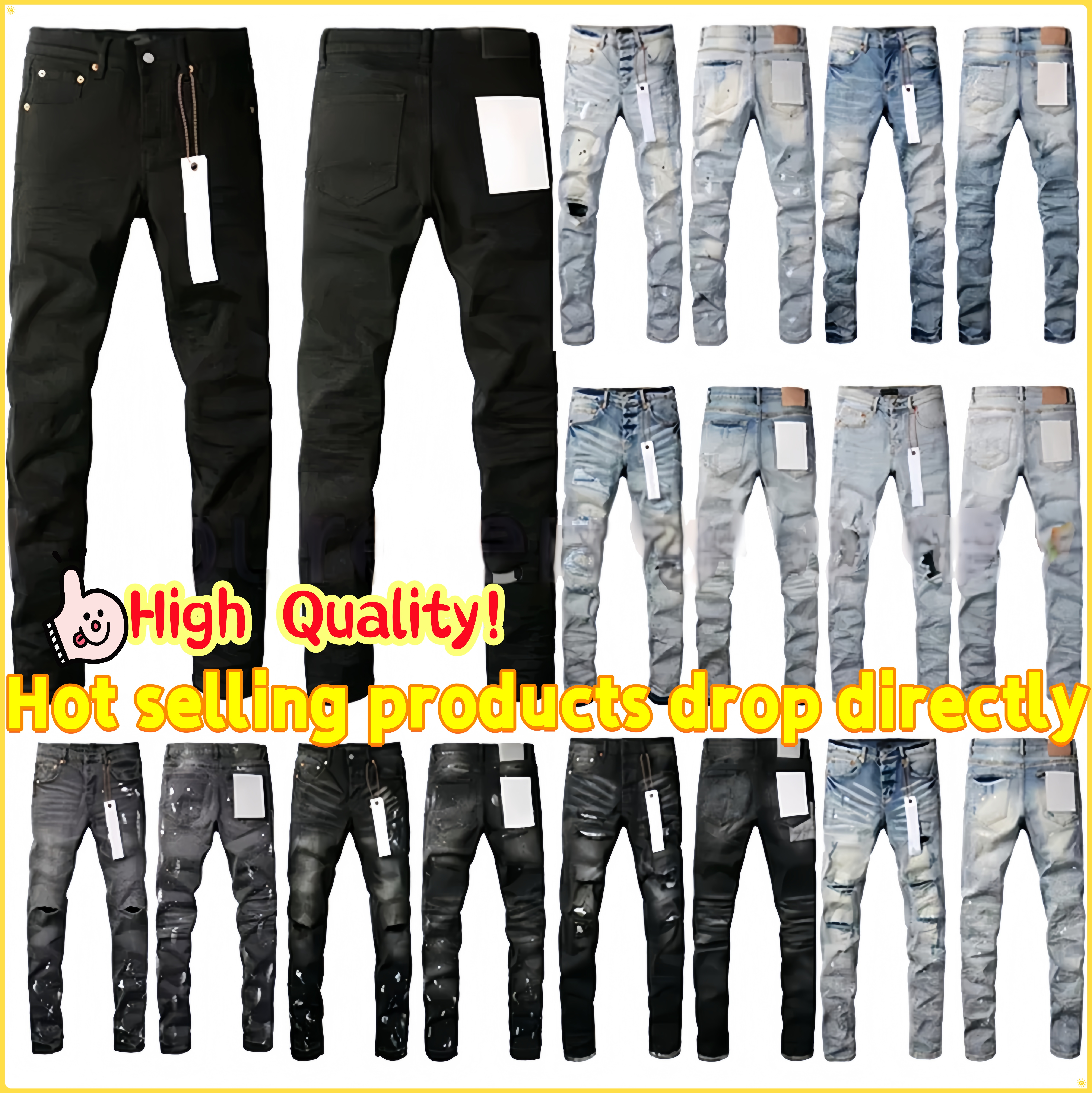 Designer purples Jean For Mens jeans letters Designer Pants Denim Trousers Mens purples brands jeans High Quality Straight Retro Ripped Biker Mot