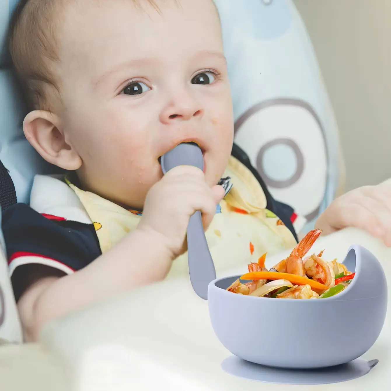 2PC Silicone Sucker Bowl Feeding Tableware for Infants and Young Training Learning to Eat Bowls and Baby Supplementary Food Bowls X2508061