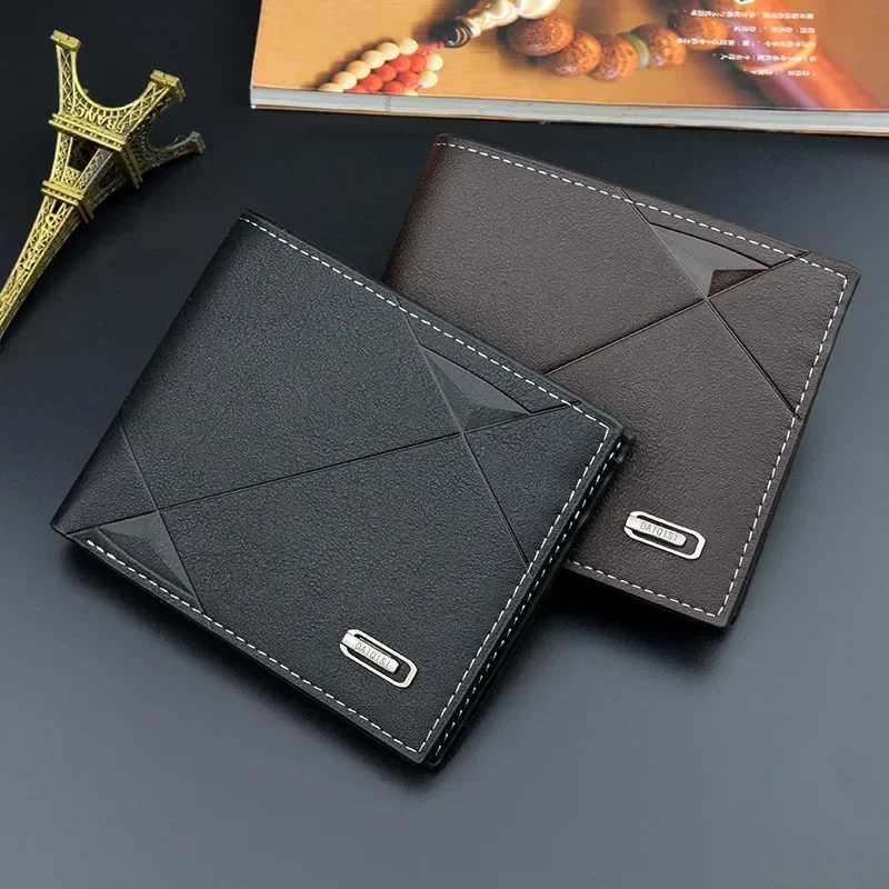 Mens PU Leather Short Wallet Money Clip Multi-card Card Holder New Horizontal Wallet Coin Purse Gift For MenXJ250806