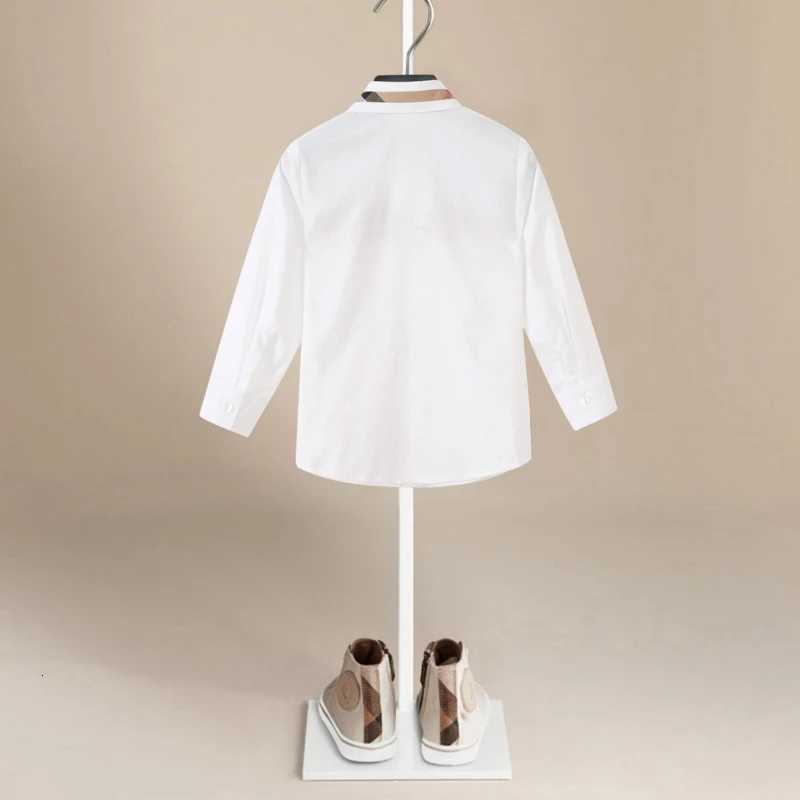 Baby Teenage Clothes School Uniform Boys Shirts White Striped Long Sleeve Turn-down Collar Kids Shirt for Boys Children Tops X250806