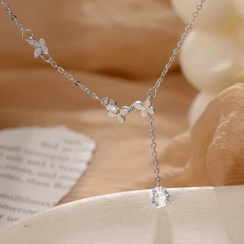 VENTFILLE 925 Sterling Silver Butterfly Anklet for Women Delicate Zircon Tassel Summer Jewelry Dropship Y250805