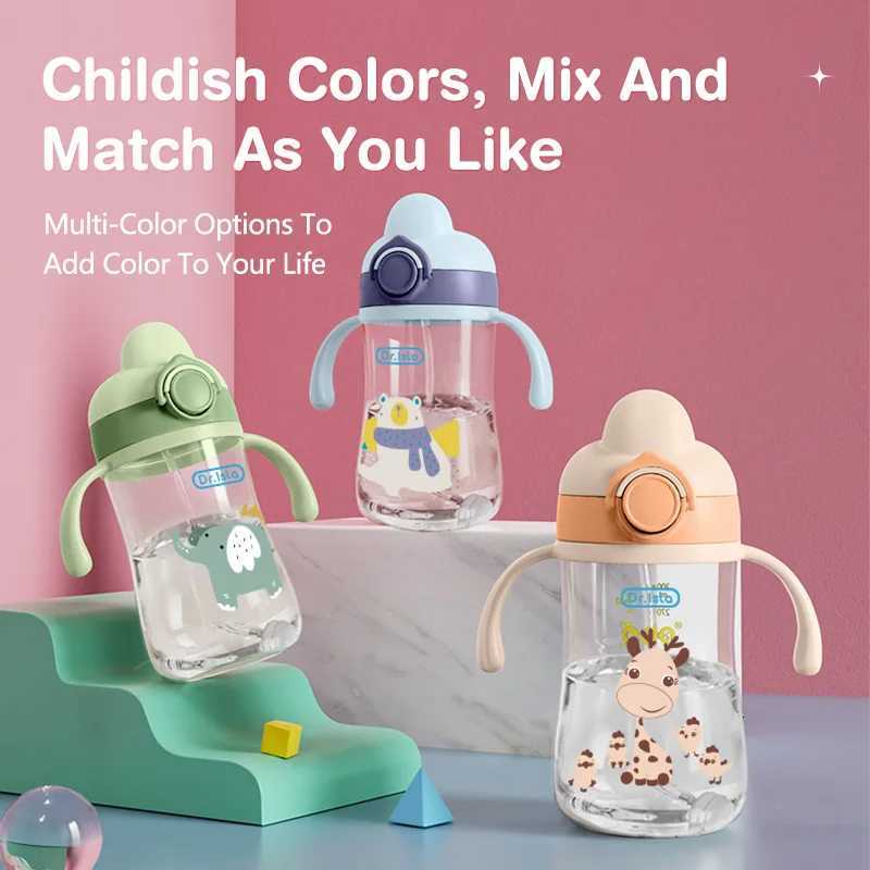 Portable Baby Water Bottles 300ml Baby Feeding Cup With Straw Children Learn Feeding Drinking Bottle Kids Training Cups BPA Free X250806