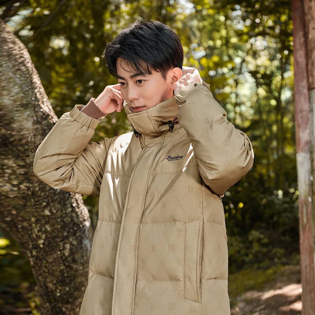 90% down jacket for men by BOSIDENG Winter Jacket Long Duck Down Jacket thick warm outerwear Puffer Jacket hooded warm coat W250806