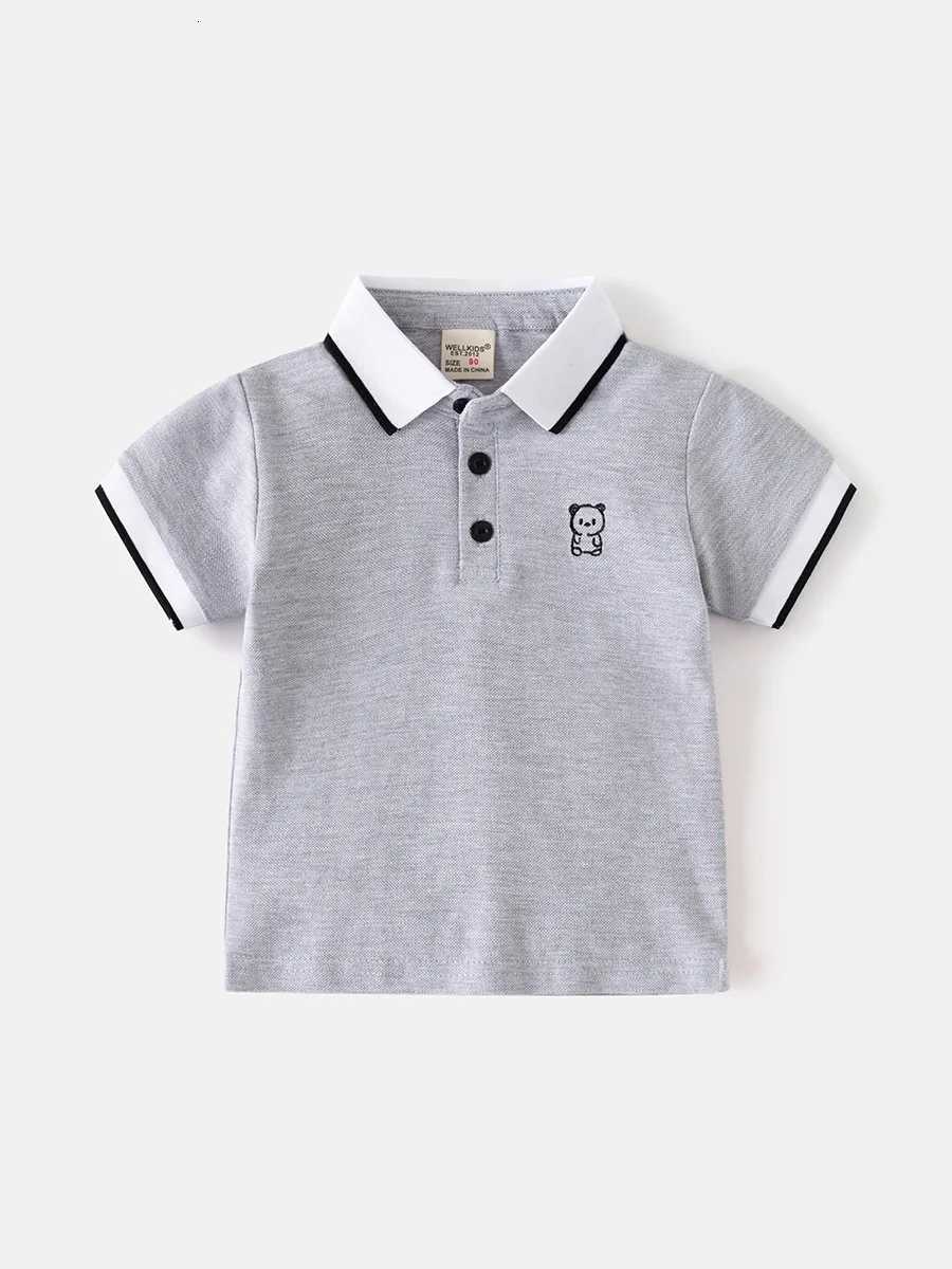 2025 New Boys Polo Shirt Baby Half Sleeve Embroidered Top Trendy Korean Version Childrens Short Sleeve T-shirt X250806