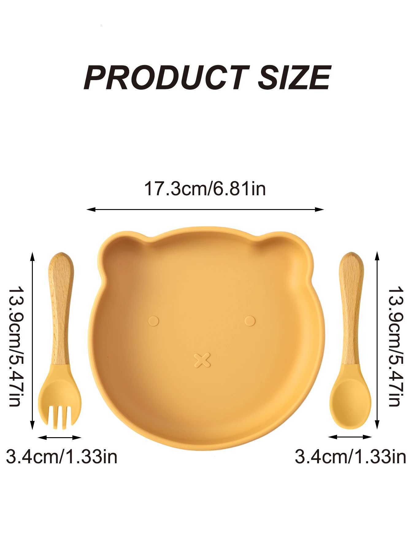 3PCS BPA Free Silicone Toddler Feeding Set Suction Dishes Plate Spoon Fork Kids Tableware Training Utensils Baby Newborn Items X250806