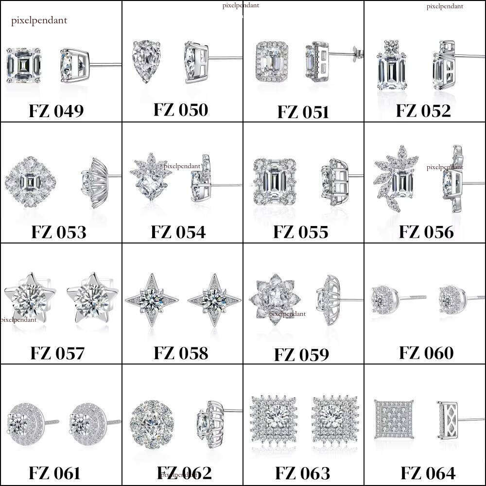 Sier D VVS Moissanite Stud Earrings Women's Jewelry