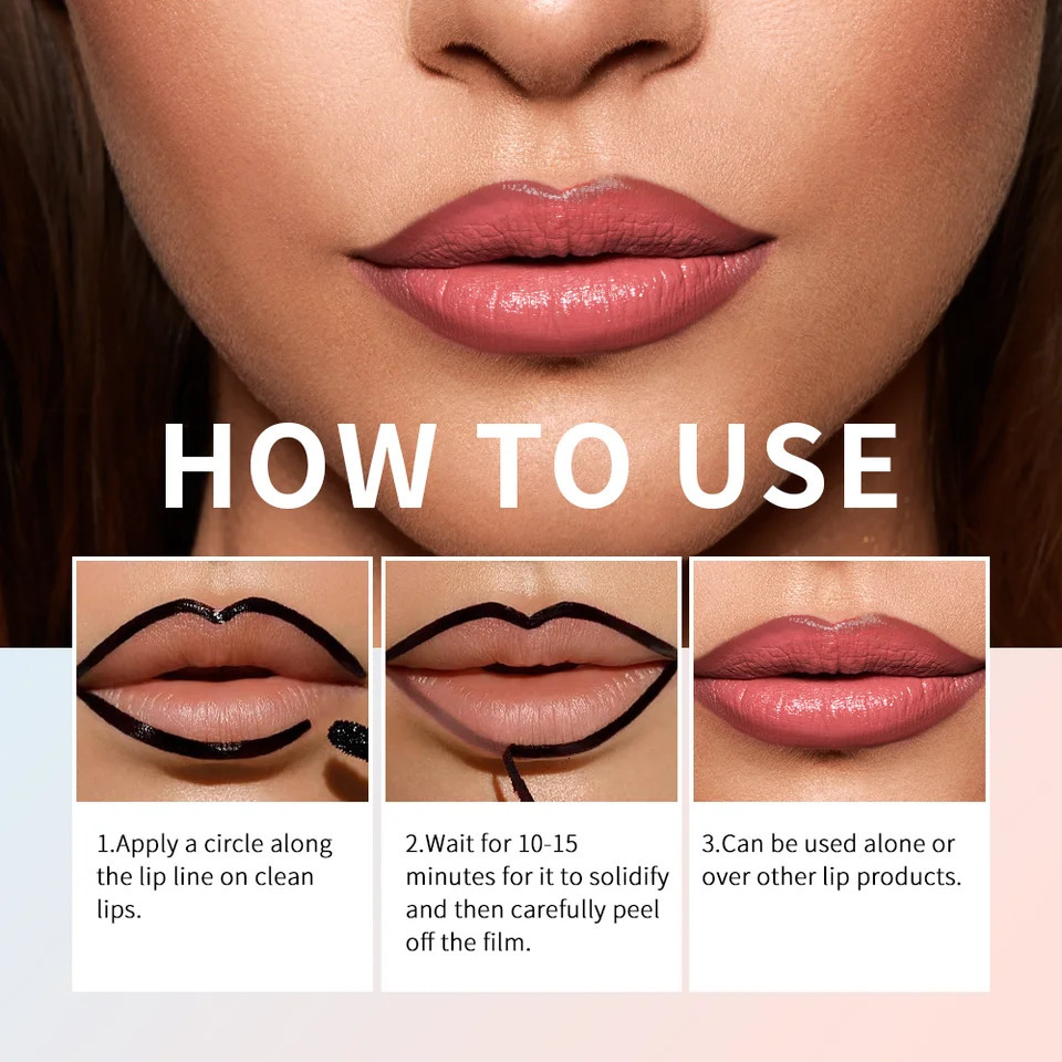 Peel Off Lip Liner Tattoo Long Lasting Waterproof Peel Off Lip Stain Semi-anent Matte Lip Stick Girls and Women 250805