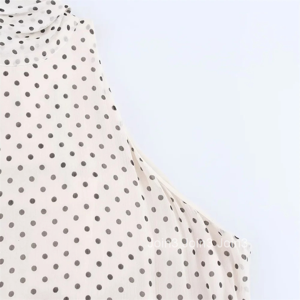 PB ZA Sleeveless Halter Neck Polka Dot Dress for Women Asymmetrical Hem Stylish and Elegant for Summer and Parties