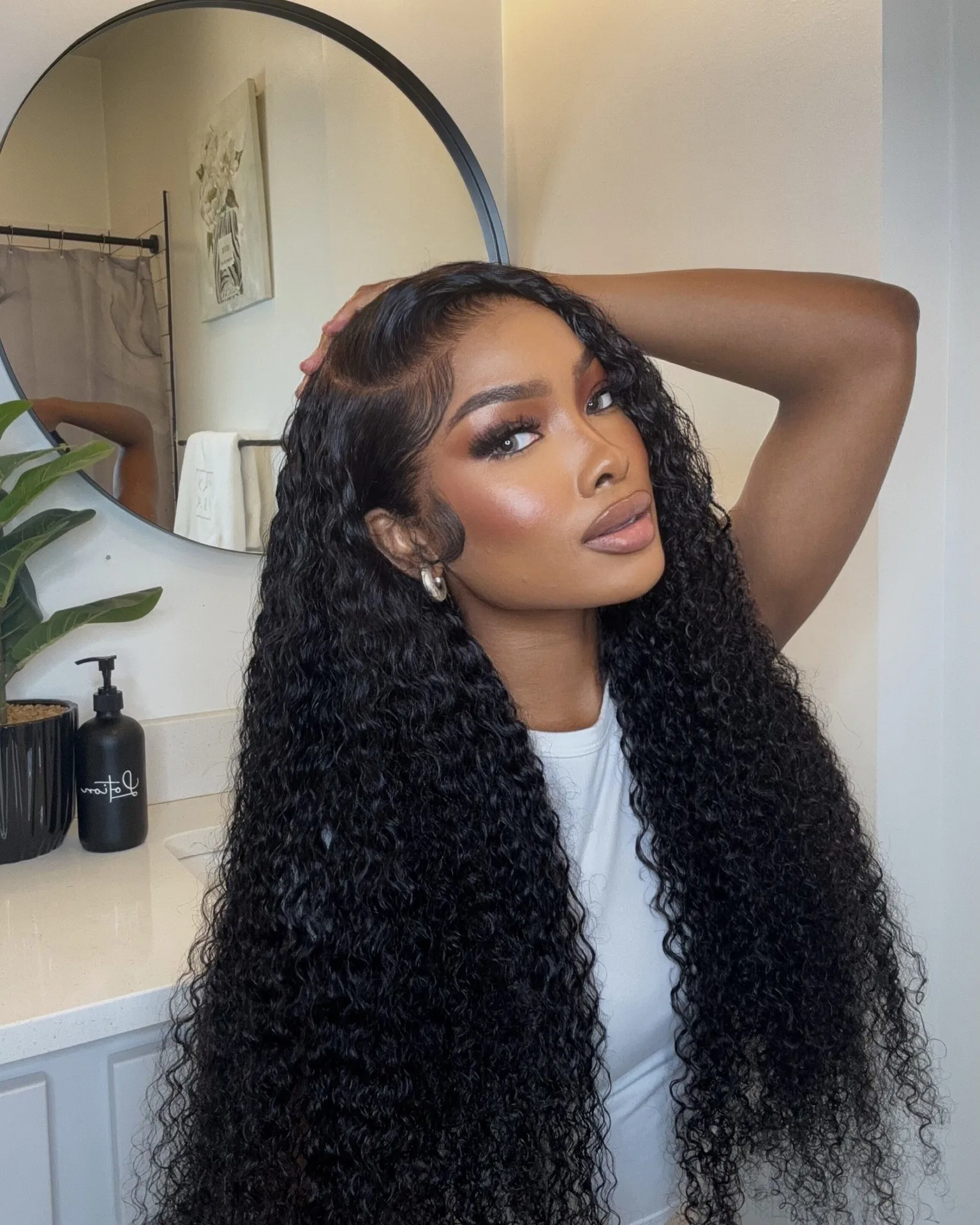 360 Full Lace water wave HD Lace Frontal Wig for Women 13x4 Front Deep Wave Curly Remy long Human Hair Dark Black Glueless Pre Plucked