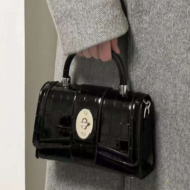 Designer Leather Square Crossbody Handbag with Handle - Casual Accessory