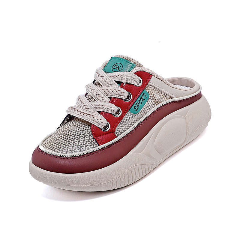 Lightweight Thick-Soled Breathable Half Slippers 2025 Summer Casual Versatile Slip-On Sandals for Women 6608-1