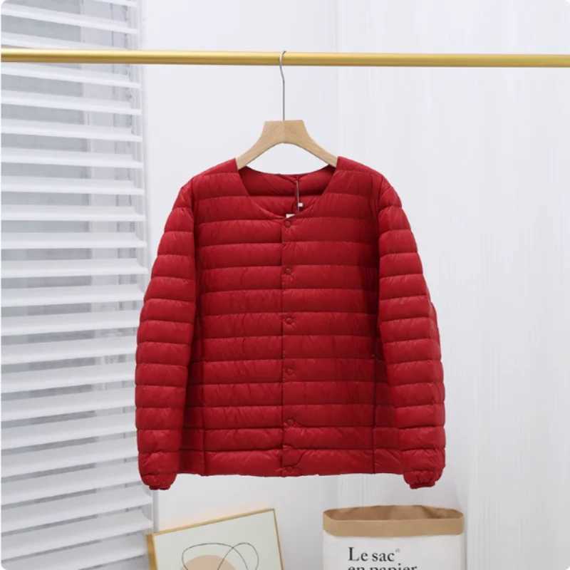 Autumn and Winter Mens New 2025 White Duck Down Jacket Korean Casual Round Neck Variable V-Neck Two-Wearing Warm Jacket for Men W250806