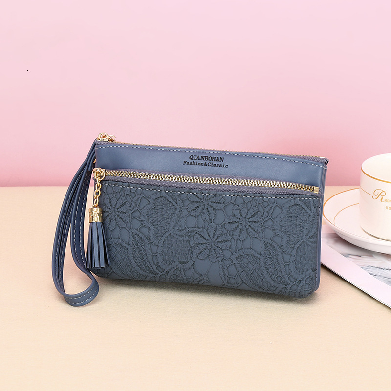 Women's Long Korean Version Embroidered Large Capacity Zipper Clutch Fashion Wallet