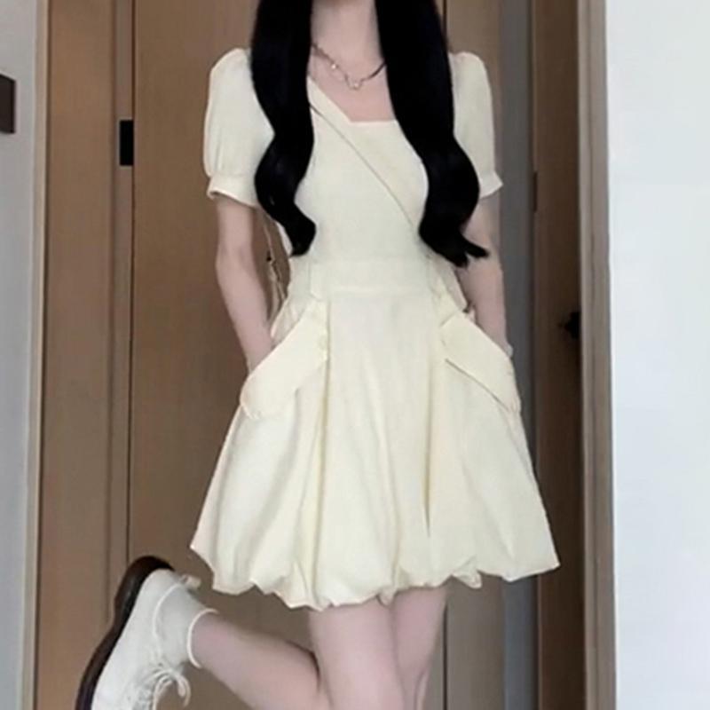 SY41804 Gentle French white dress women's summer 2025 new long skirt