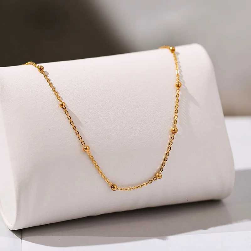 316L Stainless steel gold colour beaded chain Anklets Fashion jewelry Minimalist chain anklet fashion womens Jewelry Party Y250805