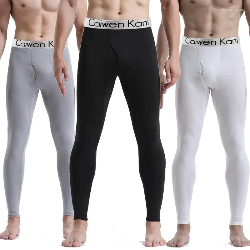 Men's Pants 2025 Thermal Underwear Men Thin Fleece Leggings Elastic Underpants Solid Color Render Slim Clothing Soft