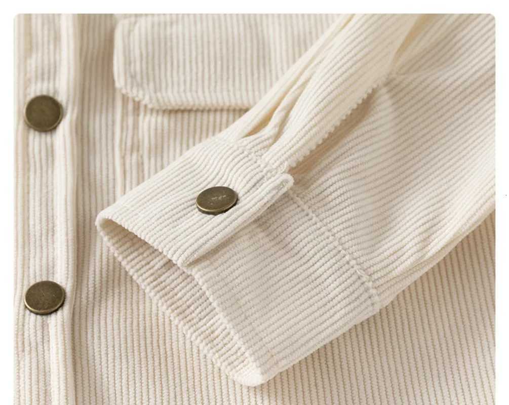 CHIldrens Solid-color Turn-down Collar Shirt New Spring Boys Long-leeve Corduroy Shirt Boys Blouse X250806