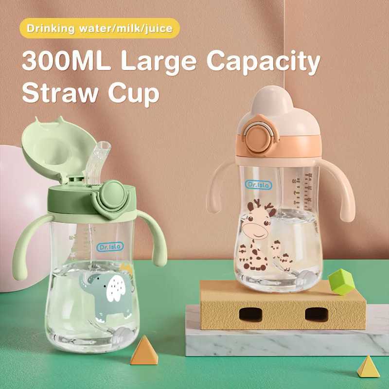 Portable Baby Water Bottles 300ml Baby Feeding Cup With Straw Children Learn Feeding Drinking Bottle Kids Training Cups BPA Free X250806