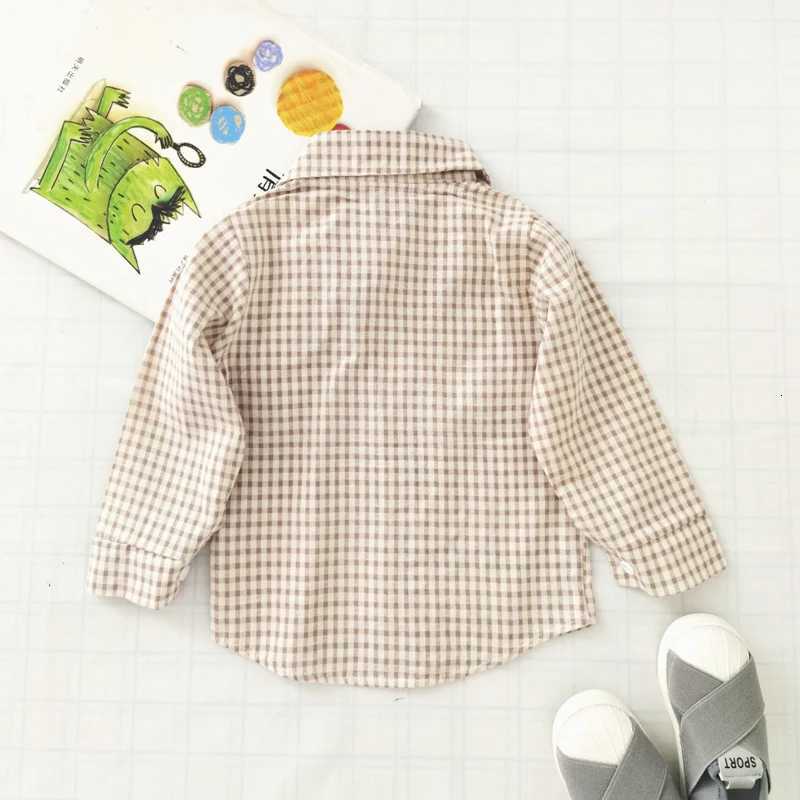 100% Cotton Kids Boys Long Sleeve Plaid Shirt Tops Children Casual Wear Baby Cotton T-shirt Clothing Blouse Infant Shirts 1-5 Years X250806