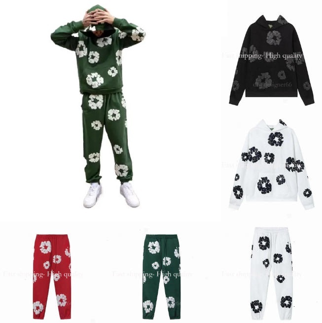 Mirror quality denim hoodie Hoodie Mens Pullover Designer Kapok Style jacket jeans Sweatshirt Cotton Wreath Hoodie Streetwear Tracksuit Tech Fleece Sportswear