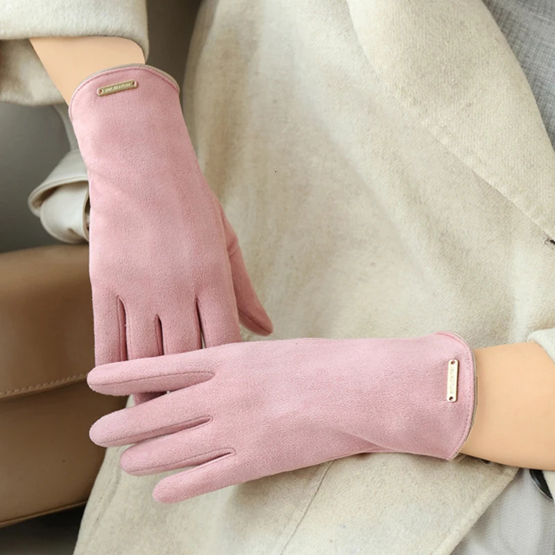 Womans Gloves Winter Warm Soft Comfortable Touch Screen Driving for Lady Convenient and practical Thick Fingered Gloves 250806