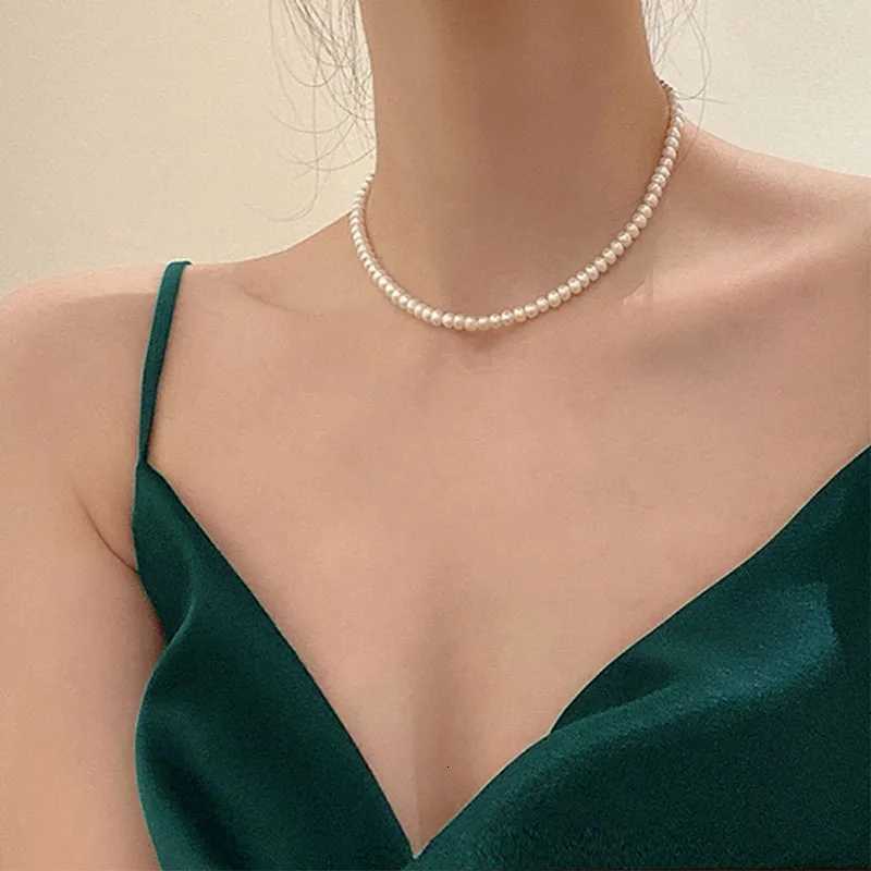 White Imitation Pearl Choker Necklace Elegant Big Round Pearl Wedding Necklace for Women Charm Fashion Jewelry Gifts Y250805