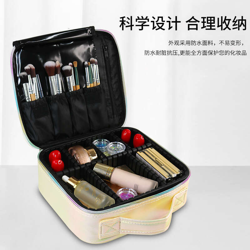 New Ins Style Fresh PU Waterproof Travel Toiletry Multifunctional Storage Nail Art Eyelash Makeup Bag