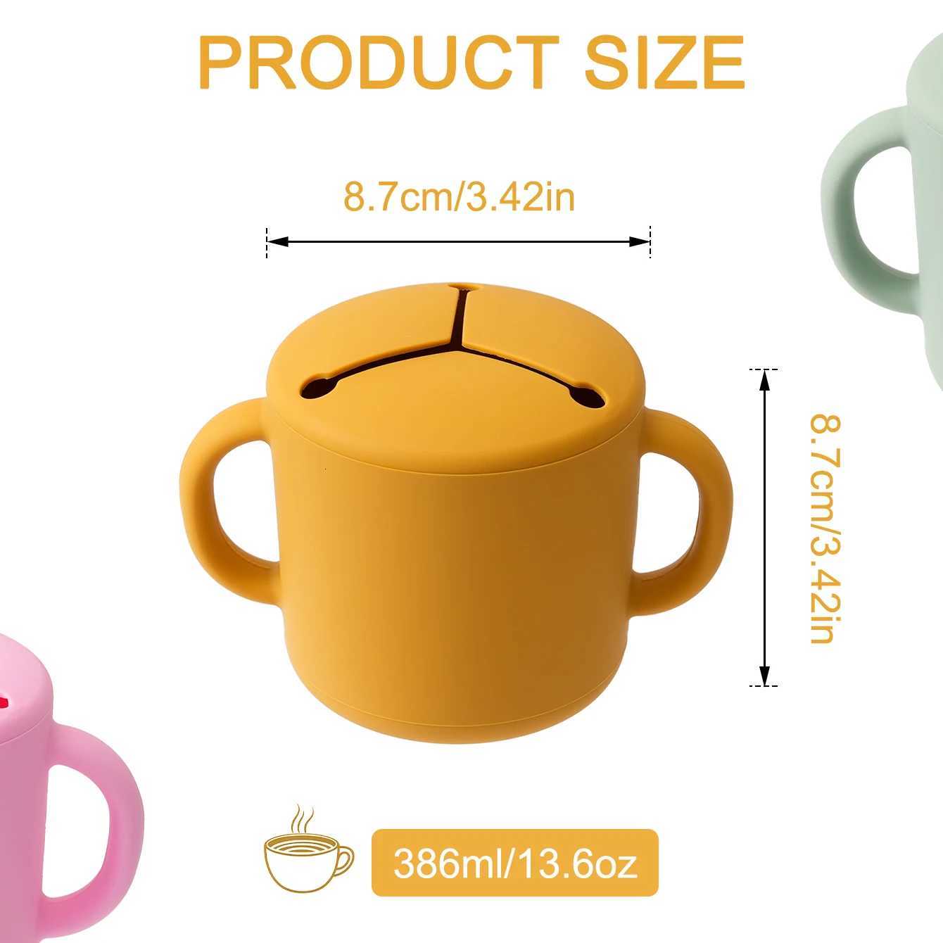 1PCS Baby Silicone Double Handle Snack Cup BPA Free Portable Feeding Food Baby Snack Container Baby Snack Box Cup Baby Supplies X250806