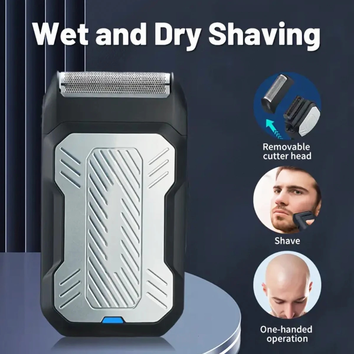 Man Beard Shaver Epilator Electric 3D Floating Hair Trimmer Chest Leg Hair Potable Razor LED Display Rechargeable Li-Battery 250805