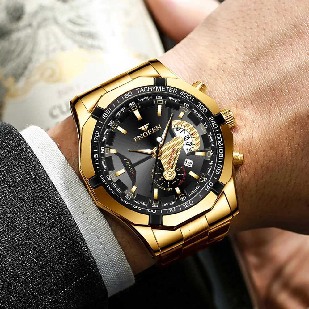 FNGEEN Men Quartz es Fashion Concept Decorative Dial Casual Military Sports Wrist Waterproof Date Luxury Mens Clock W250806