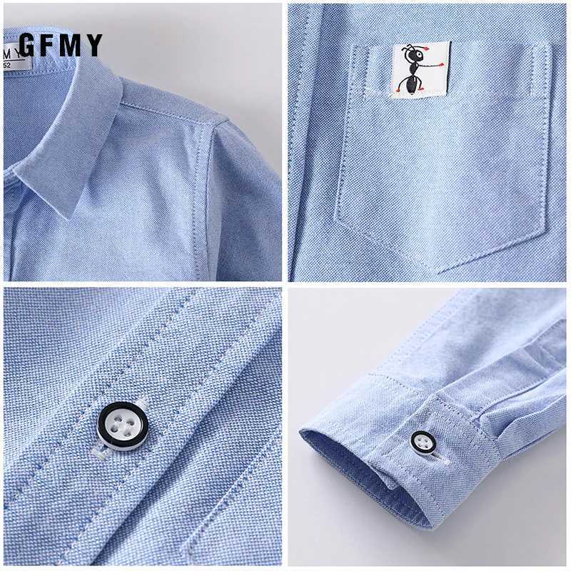 GFMY New Spring Oxford Textile 100% Cotton Blouse Girls Boys White Shirt 3T-14T British Style Kids Casual School Wear Clothes X250806