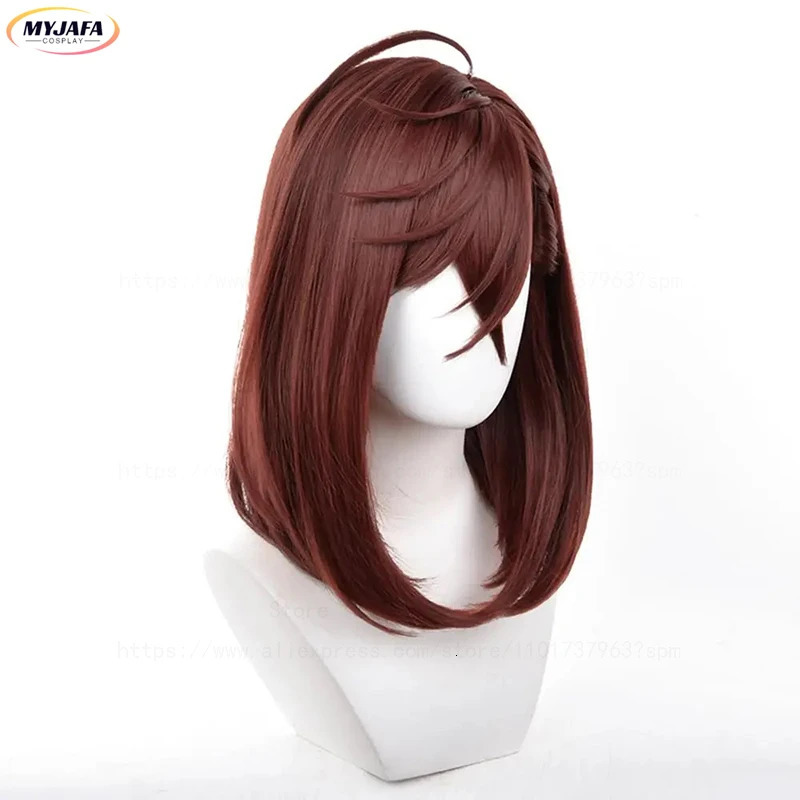 Momo Ayase Cosplay Wig 43cm Short Red Brown Wig Cosplay Anime Cosplay Wigs Heat Resistant Synthetic Wigs Wig Cap 250805