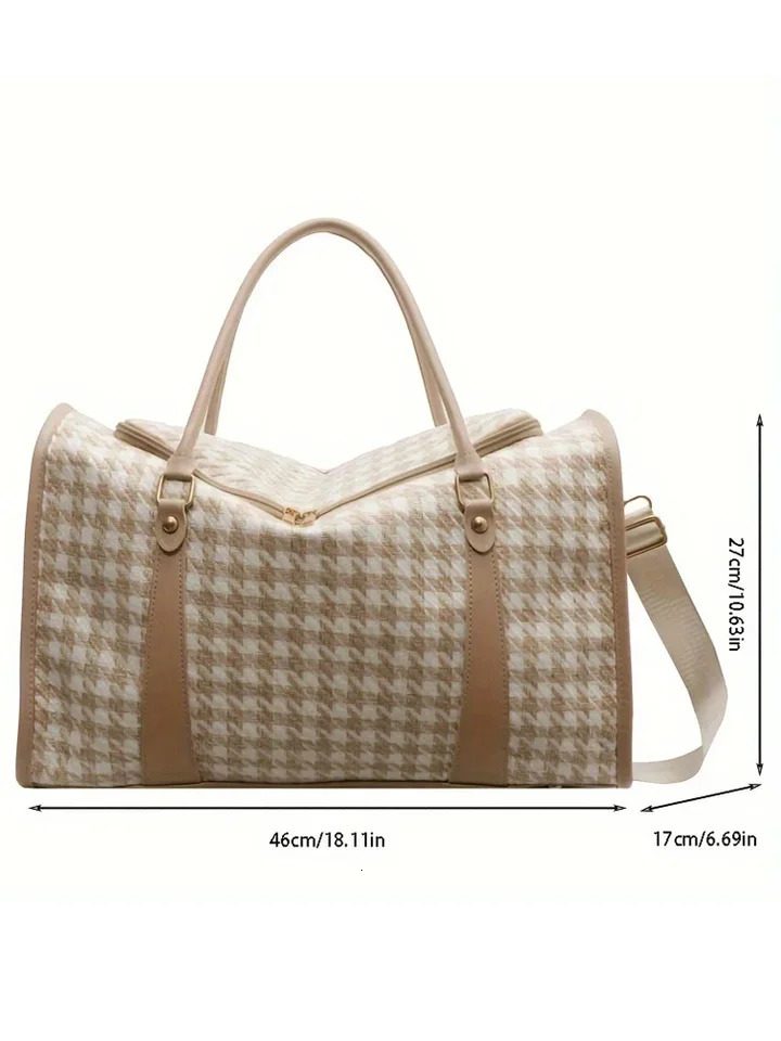 Portable Vintage Travel Duffle Bag Large Capacity Womens Sports Fitness Storage Bag Gym Handbag Weekender Overnight Bag 250806