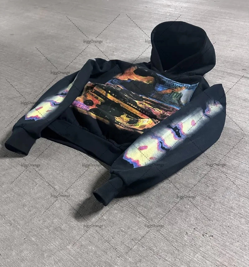 Street Hip-hop Letter Casual Loose Cotton Hoodie Men American Retro Harajuku Fashion Versatile Oversized Sweatshirt Women250806