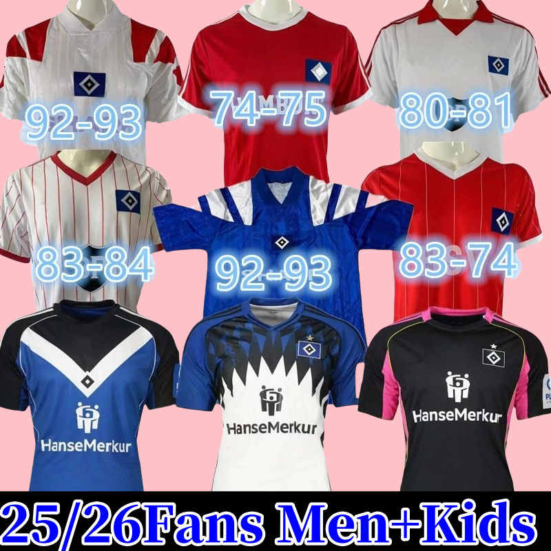 3XL 4XL Hamburg SV 25 26 soccer jerseys VAGNOMAN ONANA Retro 83 84 Away Jersey LEIBOLD REIS DUDZIAK HSV Mens Childrens kit Set 2025 2026 Football Shirt Uniforms