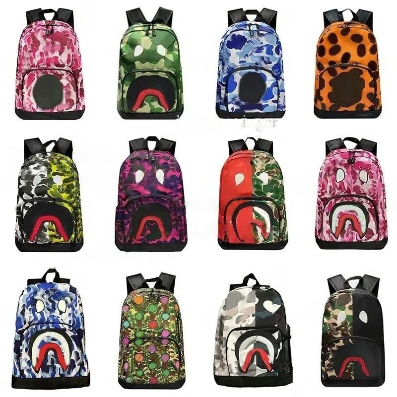 2025 DIY spraygrounds backpack Fashion spray street backpack top quality graffiti shark schoolbag large capacity outdoor travel designer bag gift 332