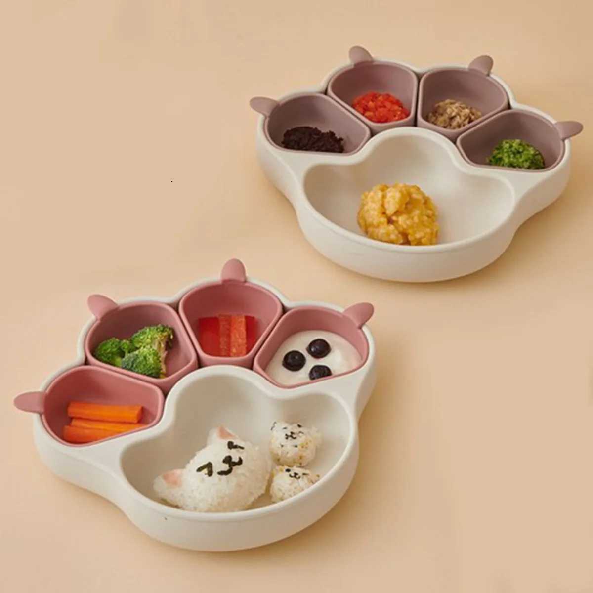 New Baby Feeding Set Silicone Baby Plate Sucker Bowl Cute Babies Dish Plate Toddler Training Tableware Kids Baby Feeding Bowls X250806