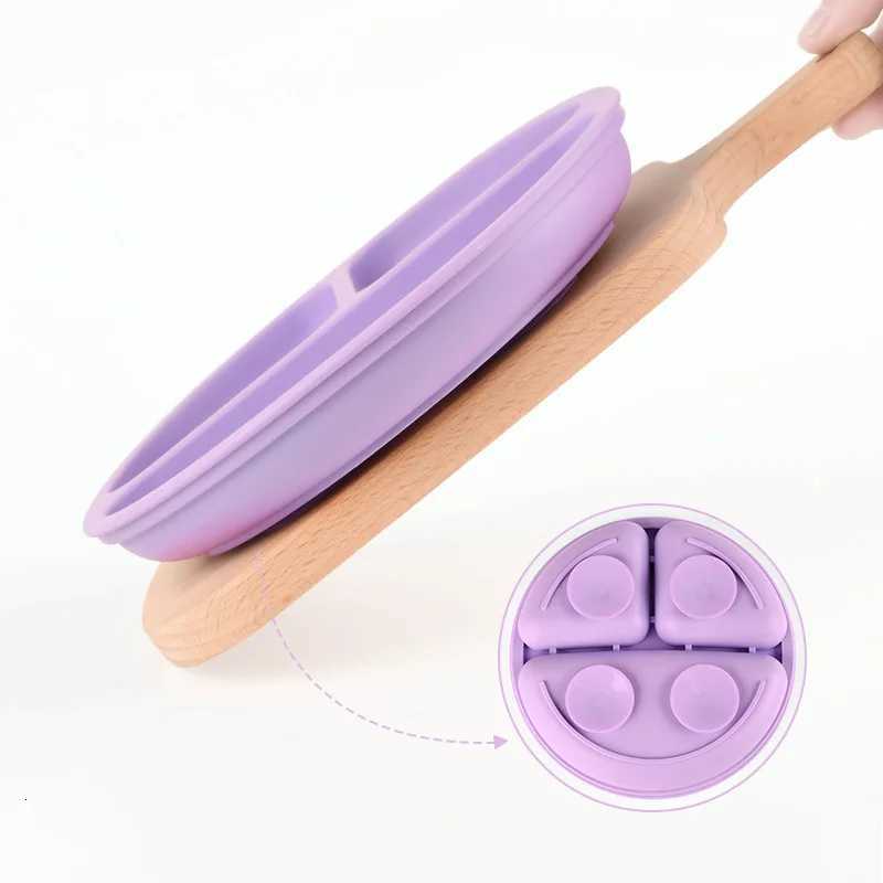 Baby Silicone Plate with Suction - Easy Clean up Non-Slip Feeding Dish for Infants Toddlers Retro Kids Smile Face Bowl X250806
