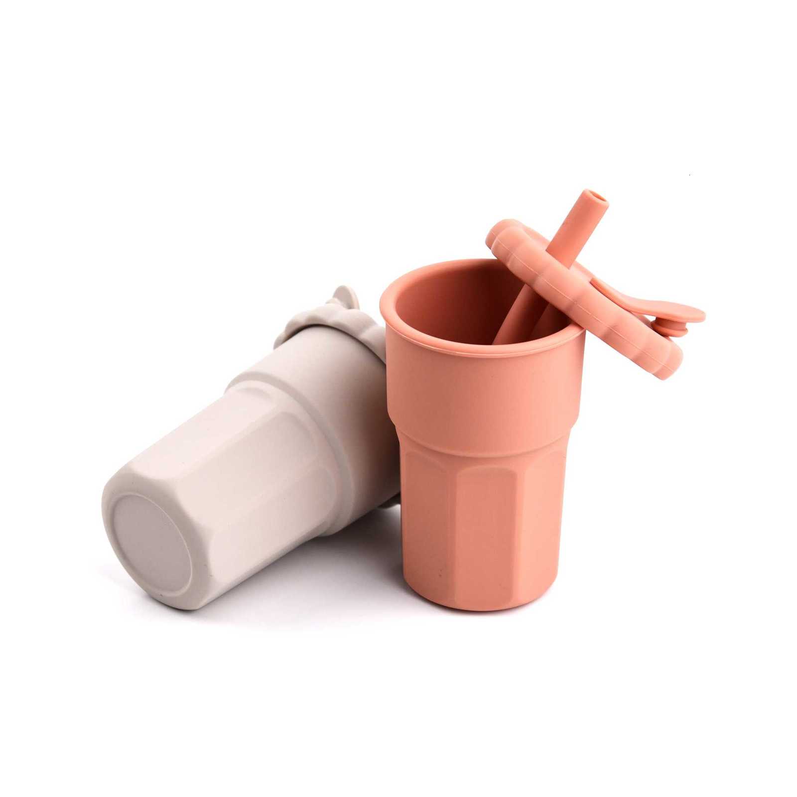 200ML Silicone Drinking Cup sippy Kids Learning Cup Silicone Baby Straw Cup With Lid X250806