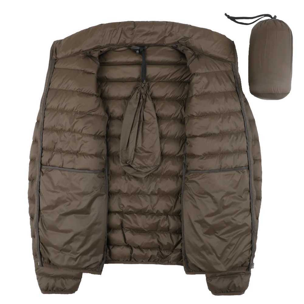 Matt Fabric Winter Mens Down Jacket Ultra Light Down Jacket Men Windbreaker Feather Jacket Men Lightweight Portable Warm Coat W250806