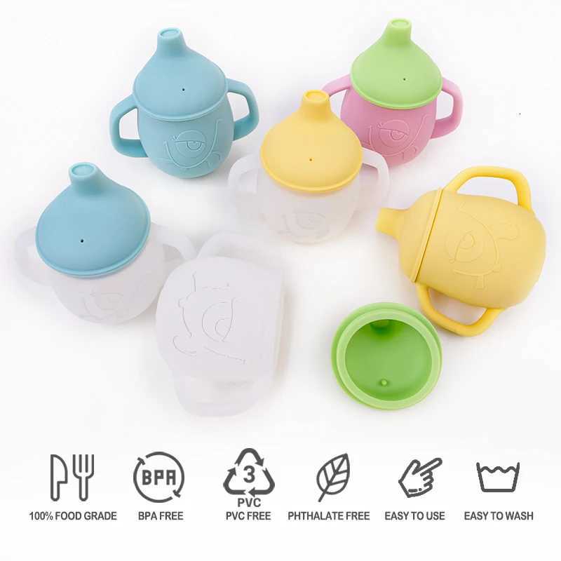 Portable Baby Drinking Cup Handle Bottle for Newborn Learning Silicone Tableware Childrens Water Bottle Baby Drinking Cup X2508061