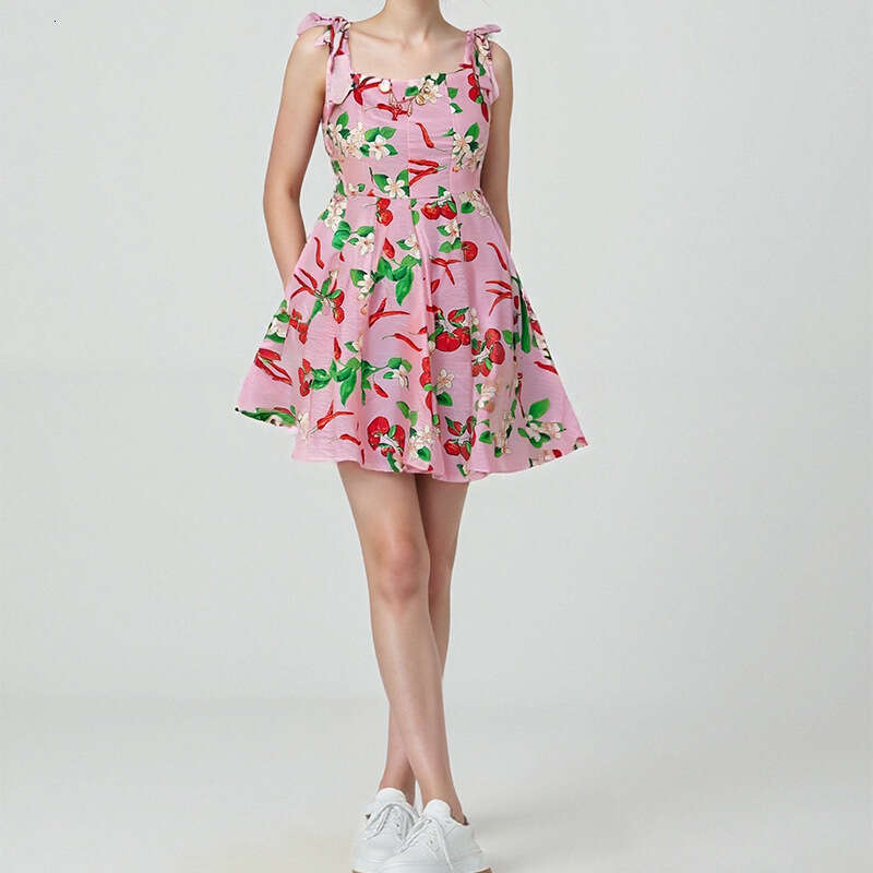 Summer New Fashion Elegant Casual Vacation Printed Dress Women's Wear B5