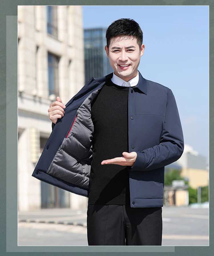 High Quality Warm White Goose Down Jackets 2025 Winter Casual Mens Lightweight Puffer Coats Outerwear Solid Padded Tops Clothing W250806