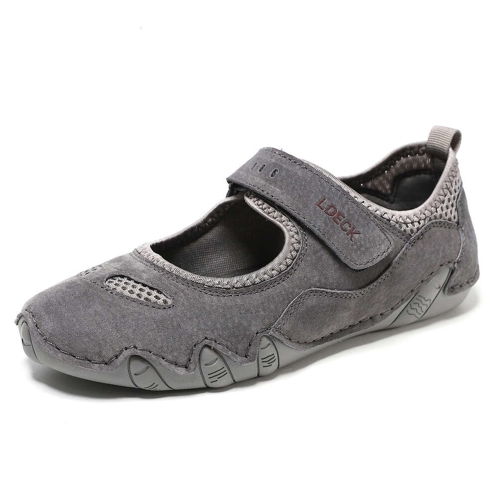 Hot Selling Plus Size Genuine Leather Women's Outdoor Casual Summer Sports Velcro Single Shoes